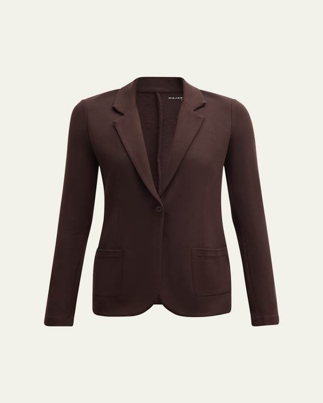 French Terry One-Button Blazer
